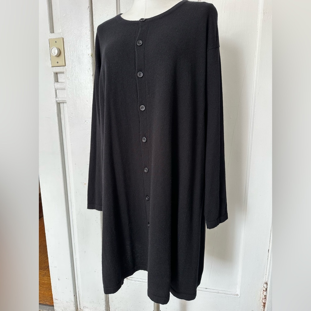 Eskandar Cashmere/Silk Black Cashmere Longline Cardigan NWOT $2490